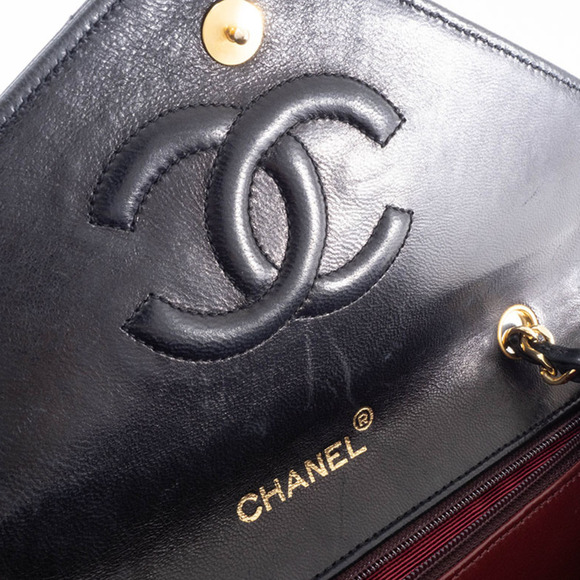 Chanel Matelasse Black Chain Shoulder Bag, Lambskin Leather, Women's, Black, ... - Picture 14 of 16